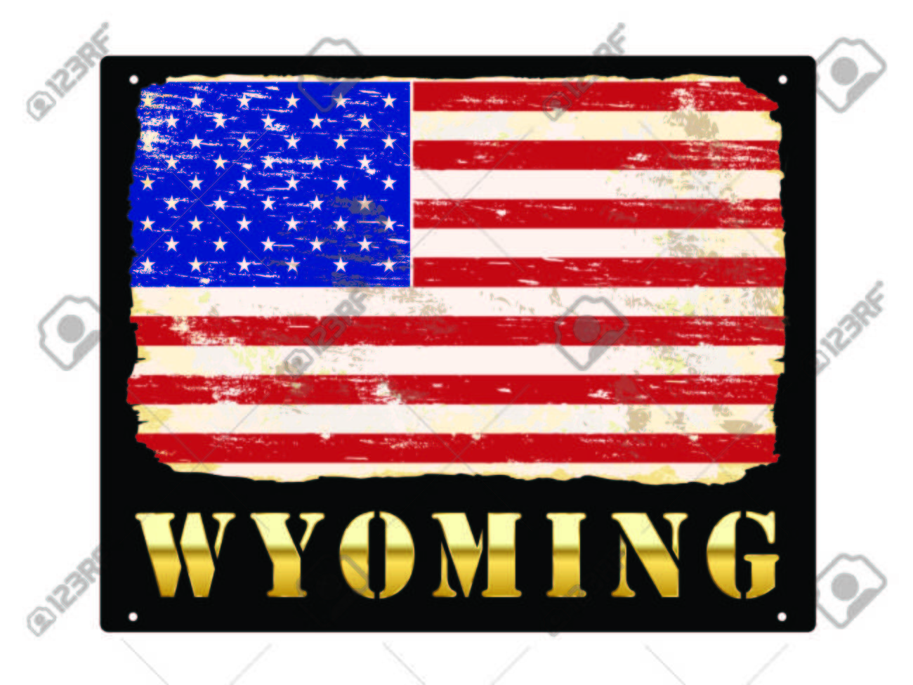 american flag word art