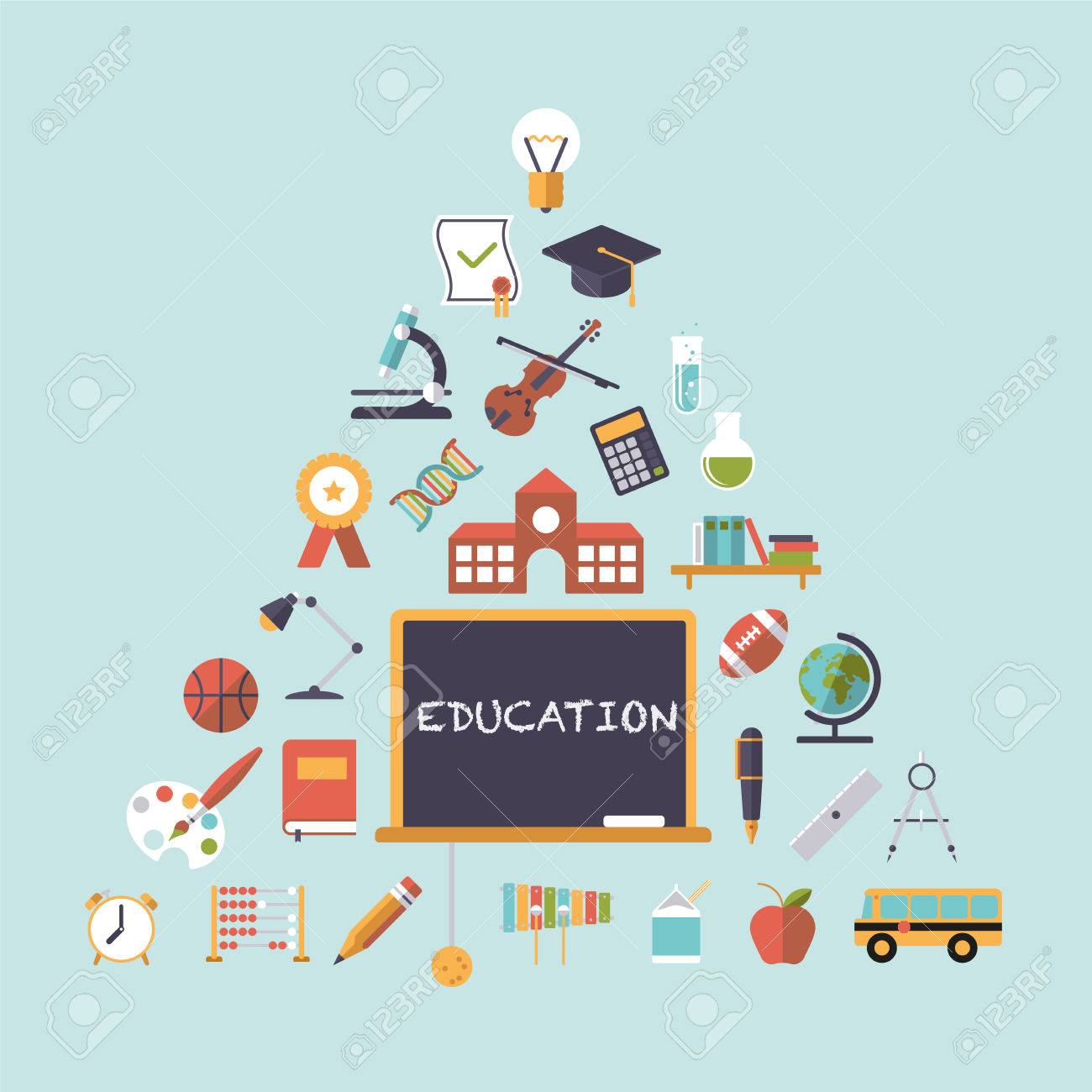 卒業する小学校から教育のシンボルのピラミッド のイラスト素材 ベクタ Image