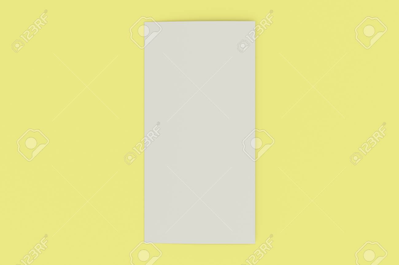 Download Blank White Two Fold Brochure Mockup On Yellow Background Clean Stock Photo Picture And Royalty Free Image Image 82729274 PSD Mockup Templates