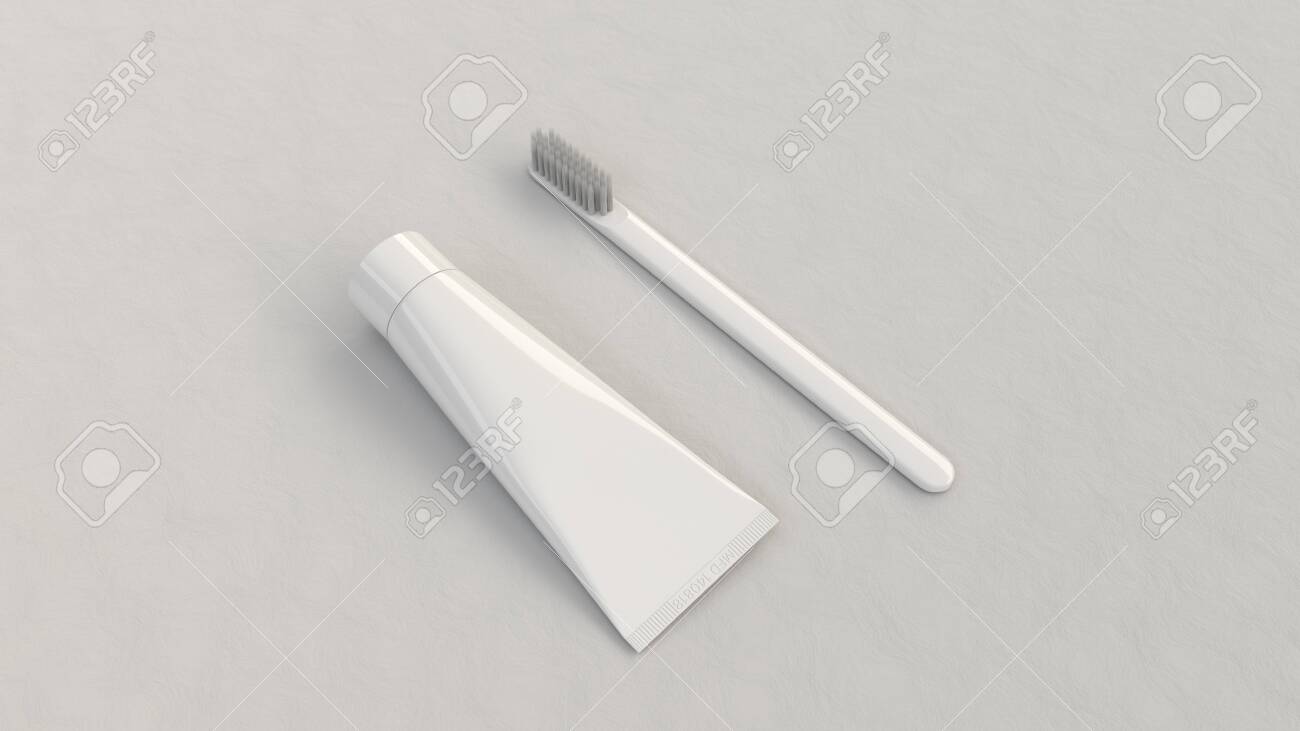 Download Blank White Tube Of Toothpaste And Toothbrush On White Background Stock Photo Picture And Royalty Free Image Image 115482359