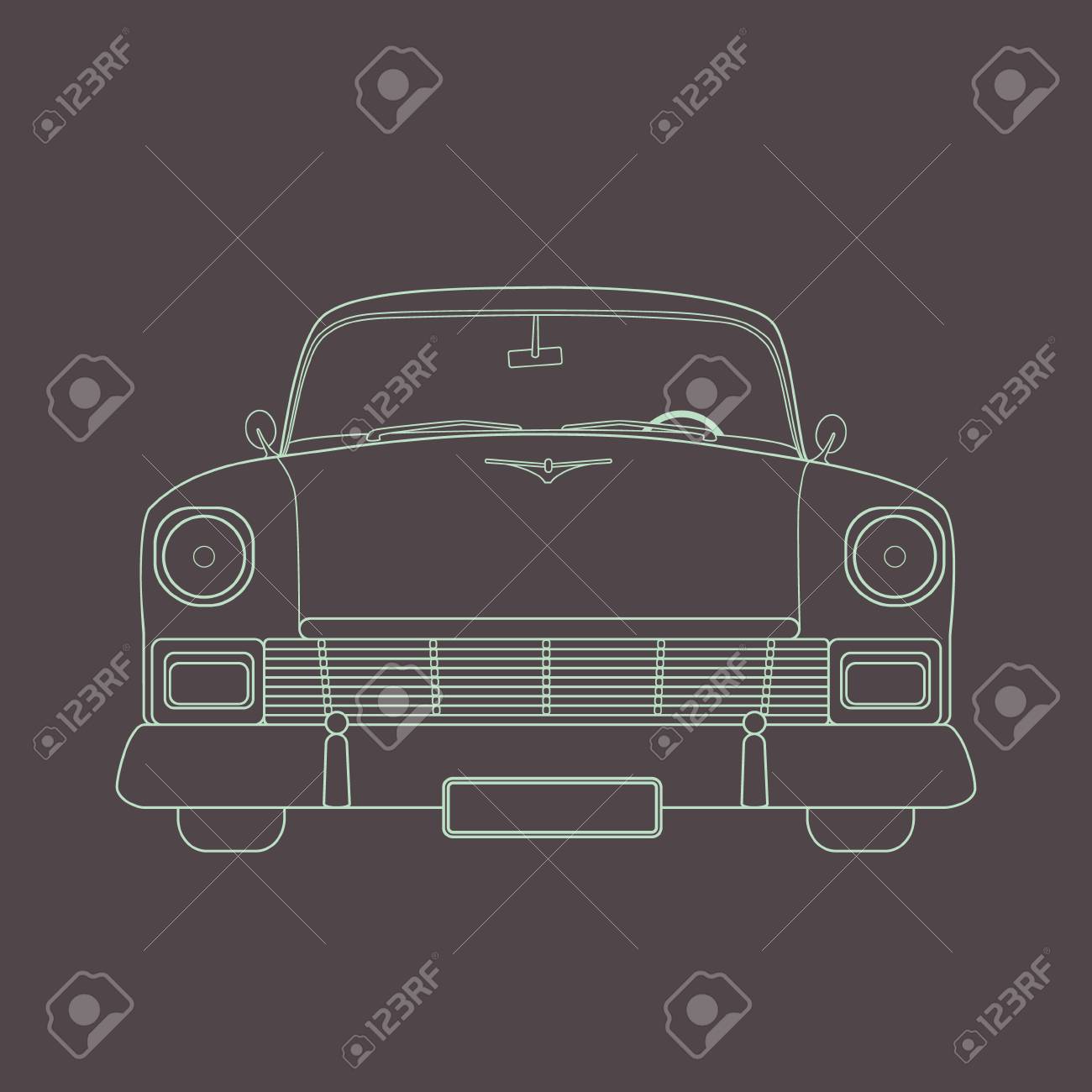 フラット スタイルにベクトルで作った簡単なレトロな車イラストのイラスト素材 ベクタ Image