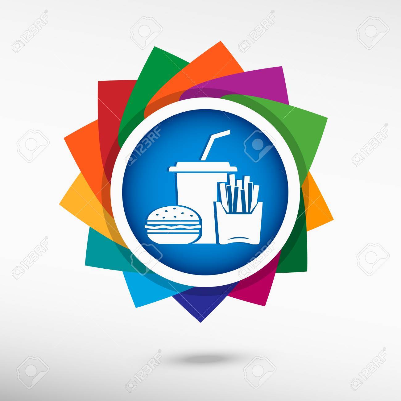 Fast Food Icon Color Icon Vector Illustration Flat Design Style