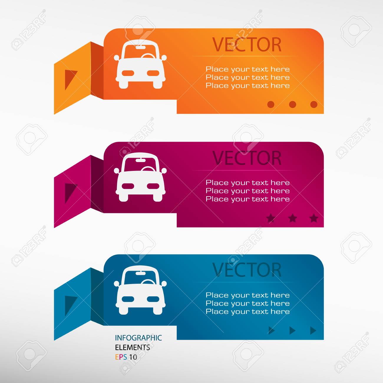 Car On Origami Paper Banners Can Be Used For Workflow Layout