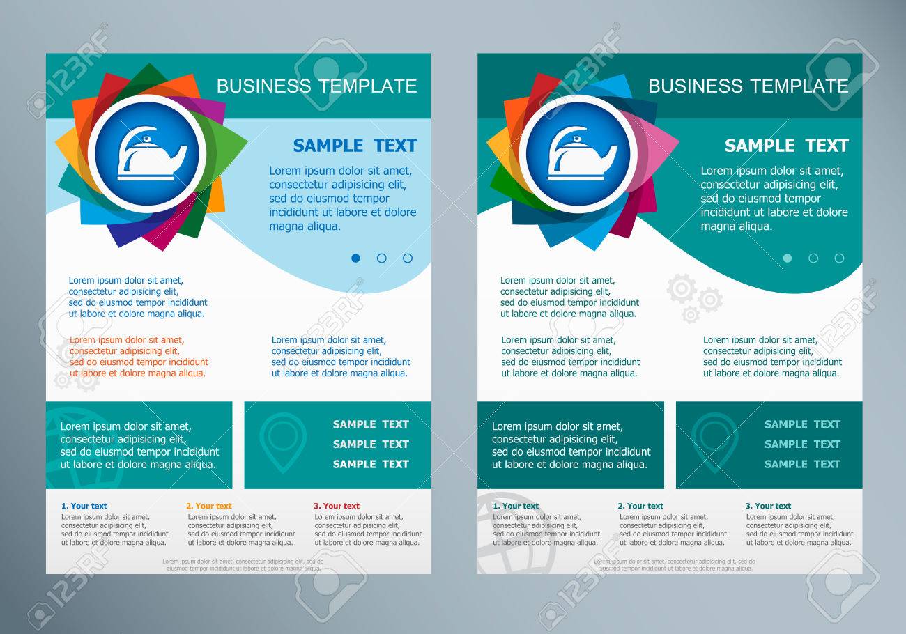 tea maker symbol on abstract vector flyer brochure design template brouchure maker