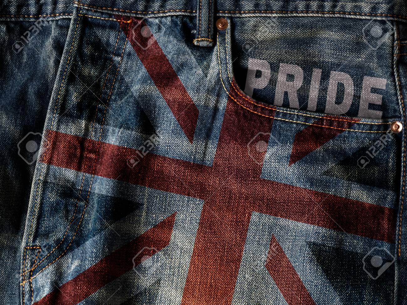 jeans with union jack logo