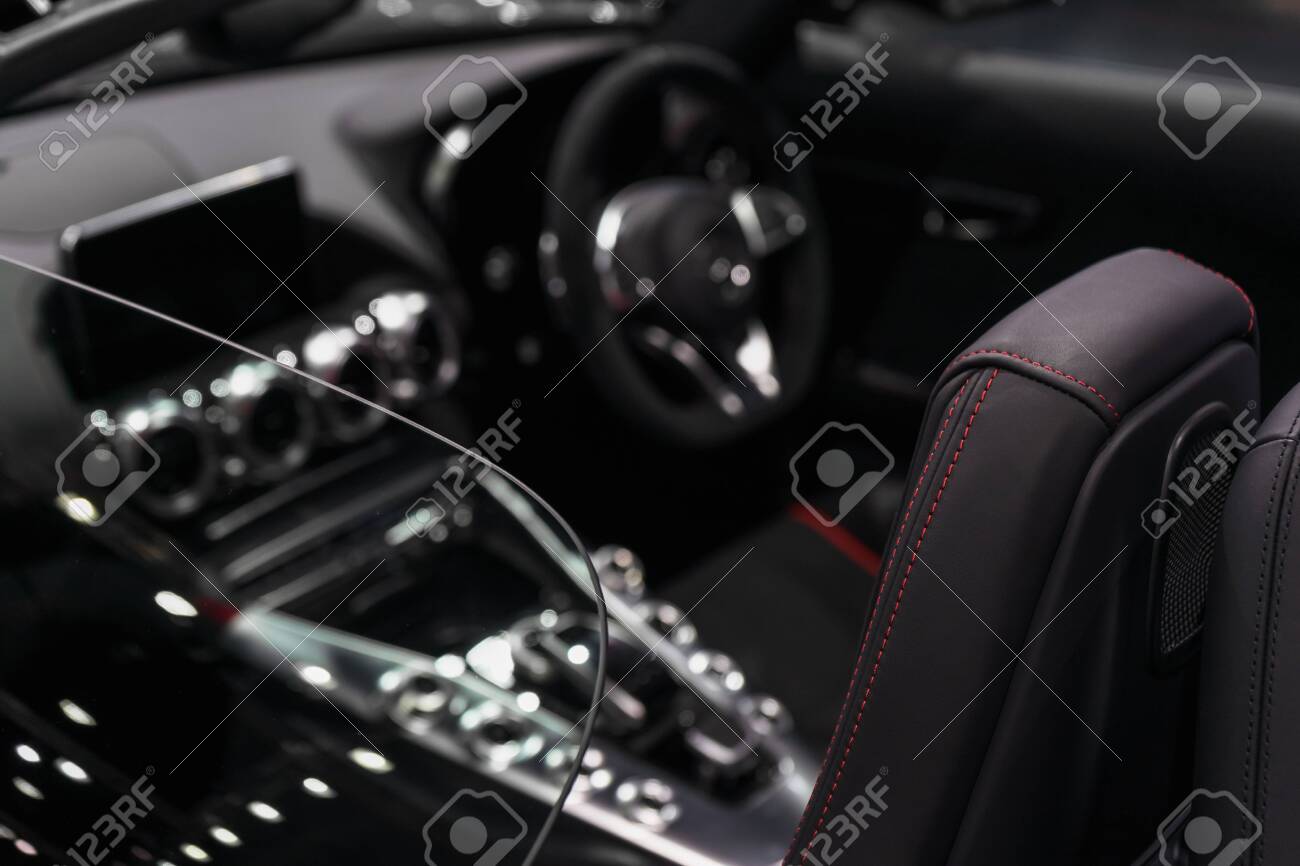 Selective Focus Of Luxuary Super Car Interior Design For Background.  Supercar Sport Car Background Concept. Stock Photo, Picture and Royalty  Free Image. Image 120393657., image size:1300x866