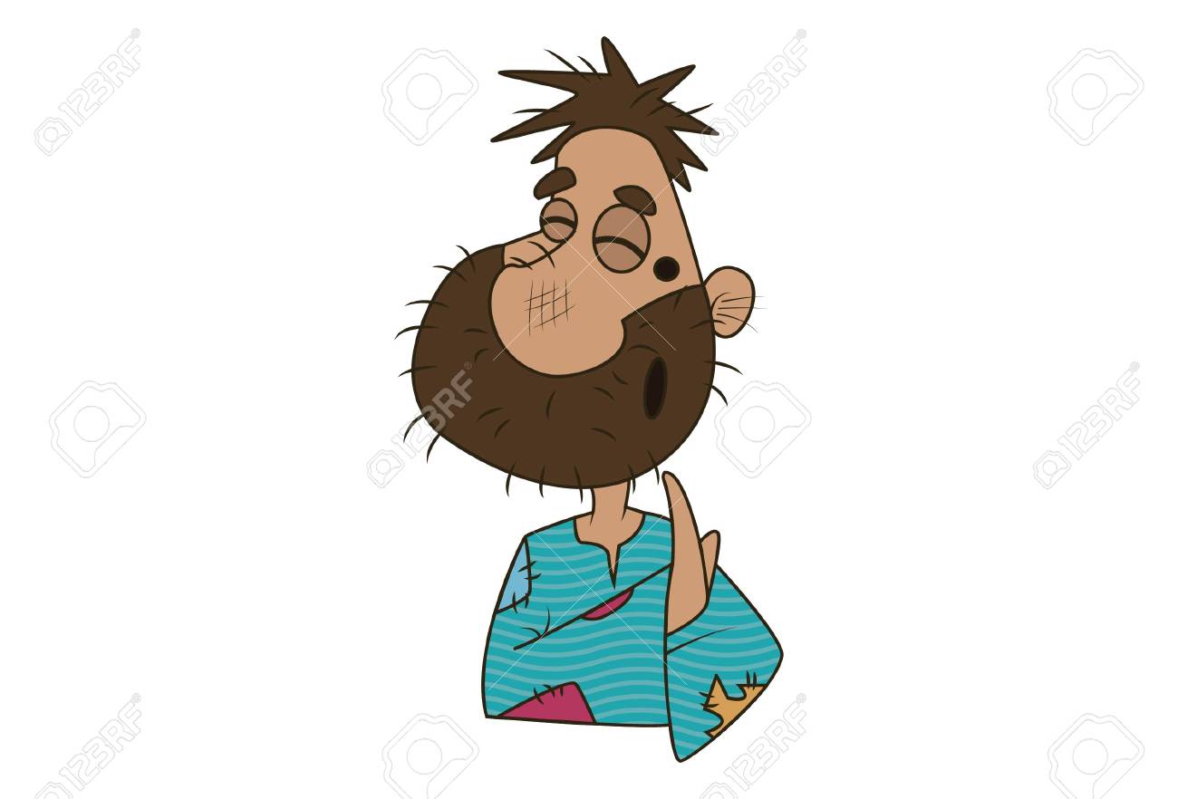 Vector Cartoon Illustration Of Cute Beggar Grinning. Isolated On White Background. Royalty Free SVG, Cliparts, Vectors, And Stock Illustration. Image 121781667. Vector Cartoon Illustration Of Cute Beggar Grinning. Isolated On White Background. Royalty Free SVG, Cliparts, Vectors, And Stock Illustration. Image 121781667.