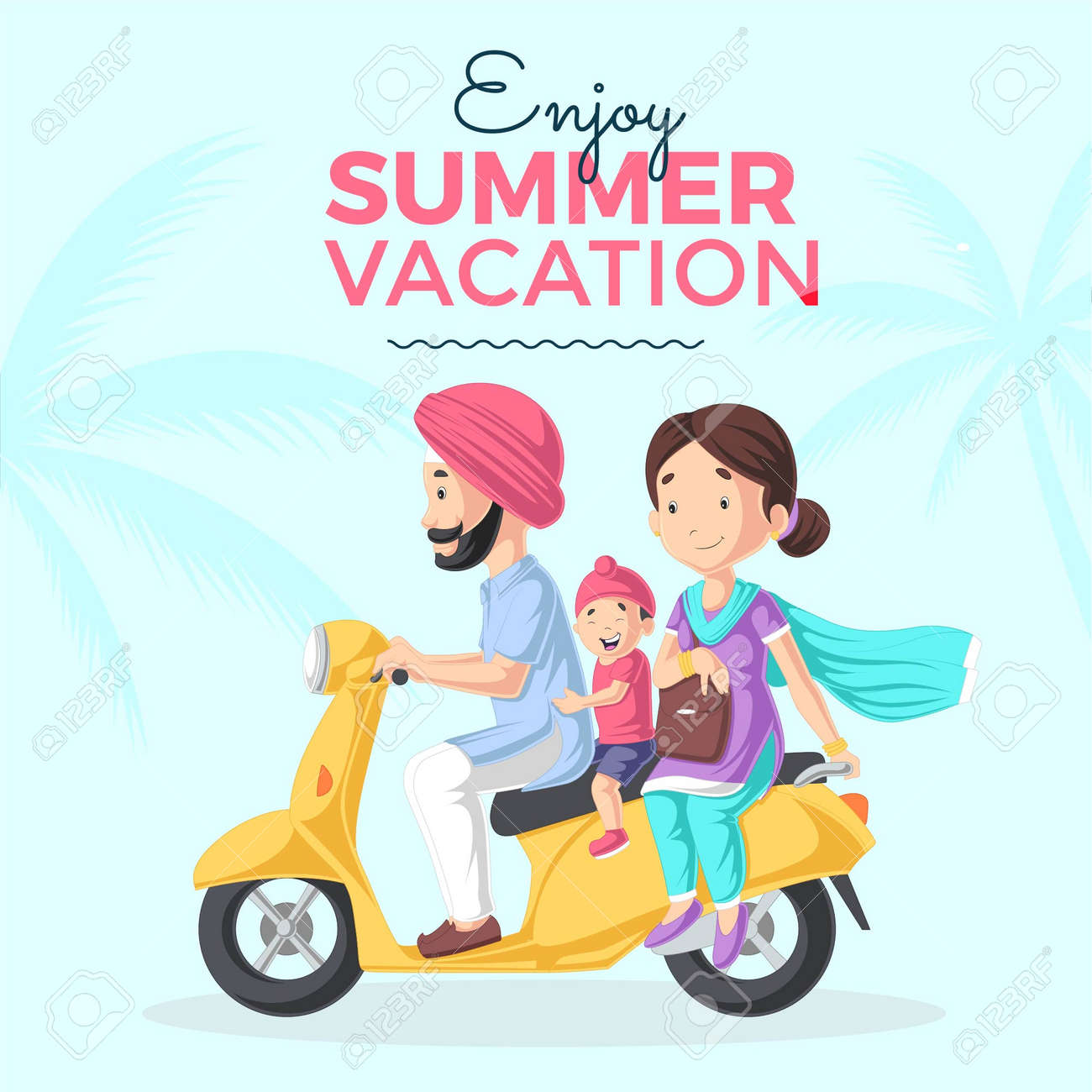 Enjoy summer vacation banner design template. Vector graphic illustration. - 171727314 Enjoy summer vacation banner design template. Vector graphic illustration. - 171727314