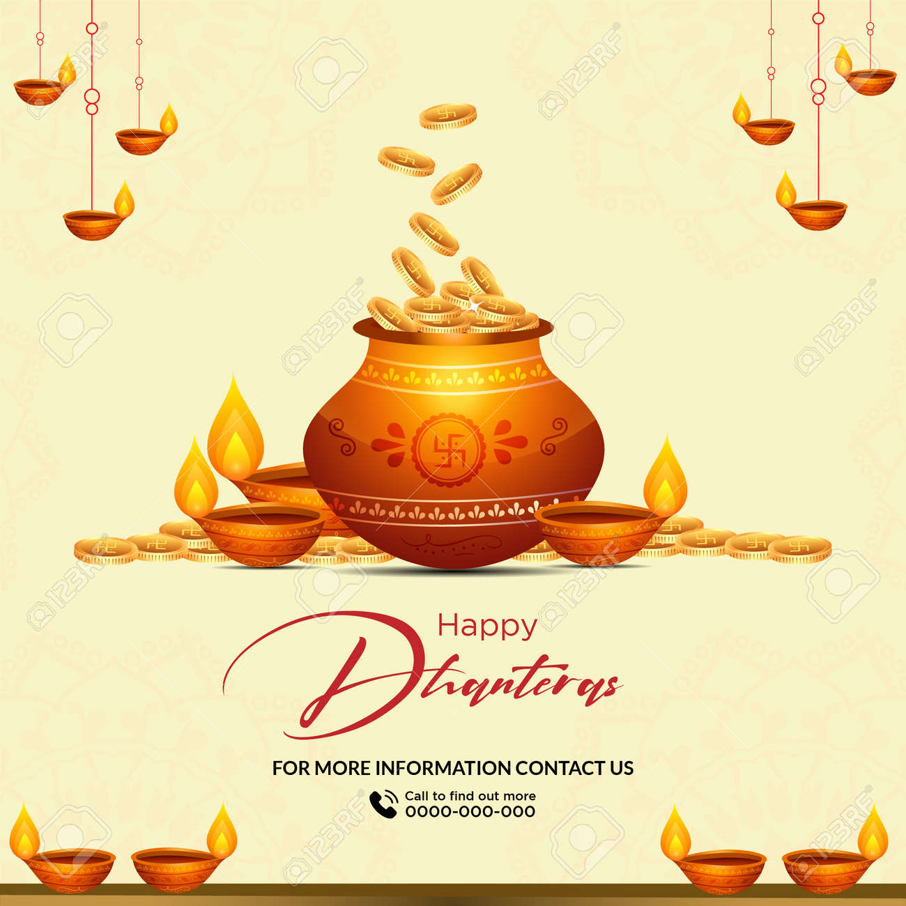 Creative Banner Design Of Indian Festival Happy Dhanteras Template ...