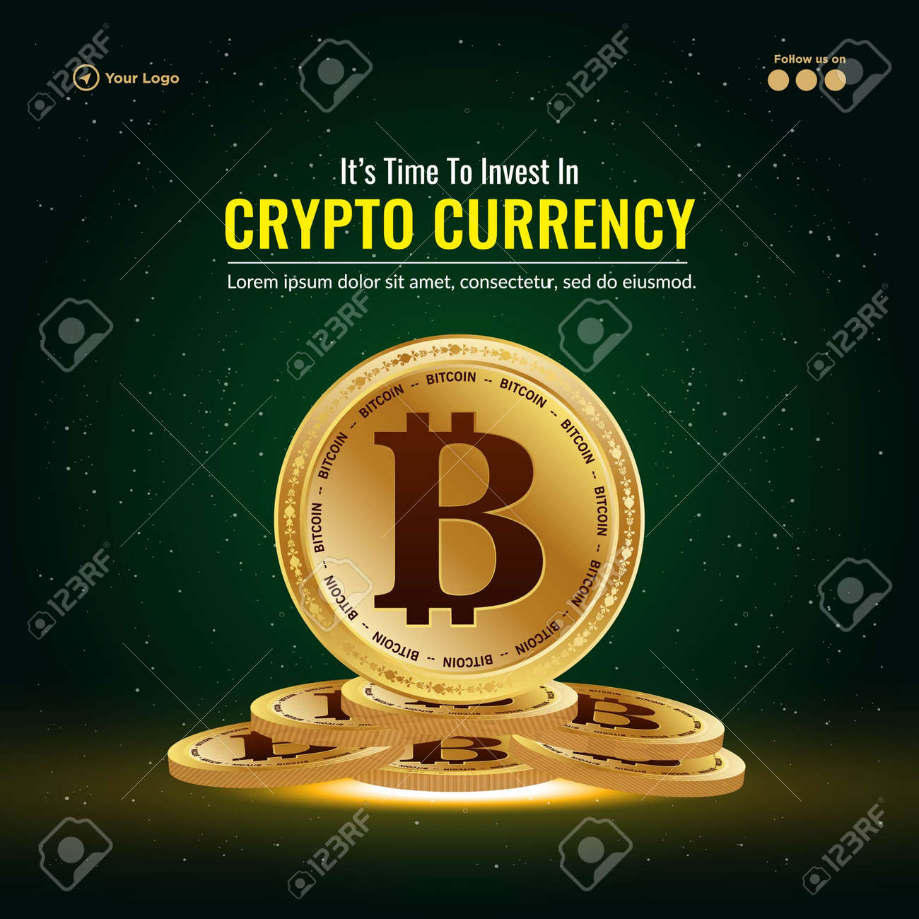 Time To Invest In Crypto Currency Banner Design Template. Royalty Free SVG,  Cliparts, Vectors, and Stock Illustration. Image 182766292.