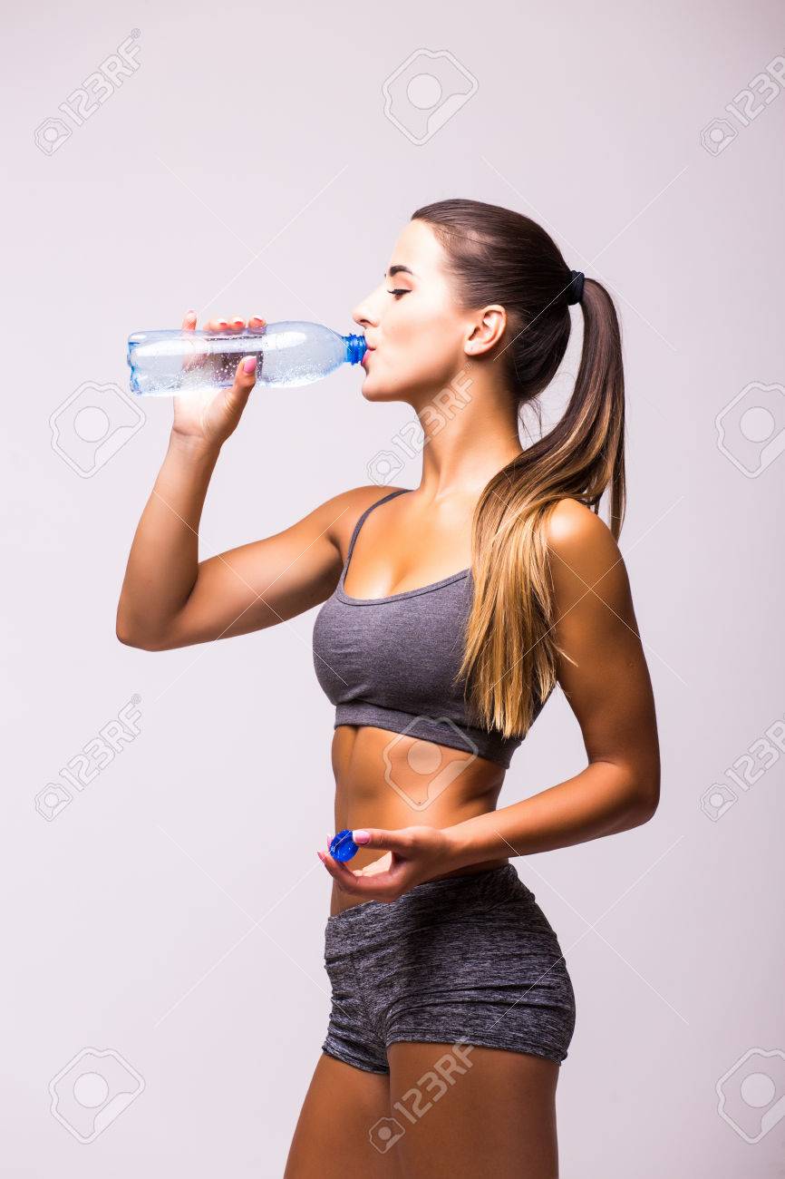 Sport Girl Drink Water After Exercise Stock Photo, Picture and Royalty Free  Image. Image 64004023., image size:866x1300