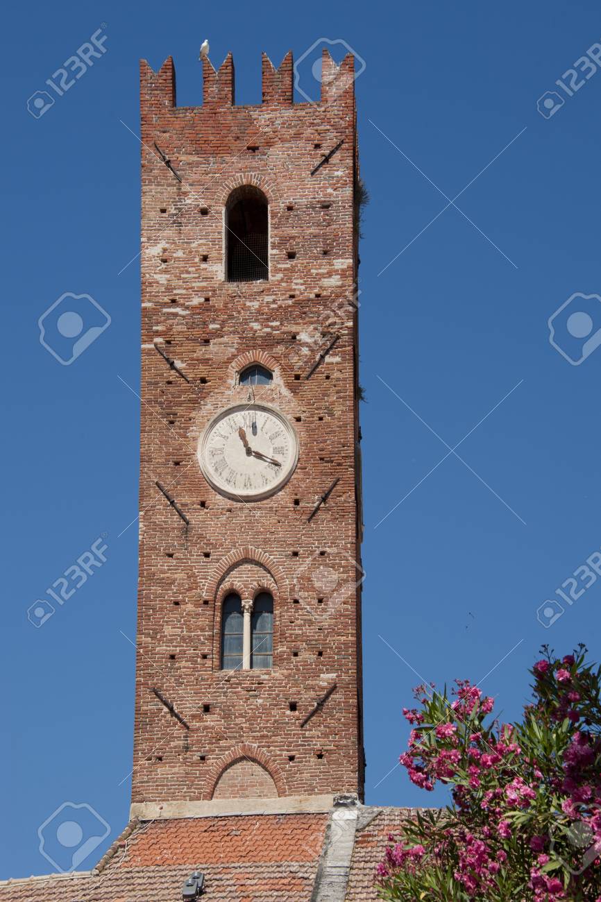 Medieval tower in the centre of the village of Noli in the ligurian riviera - 20747375 Medieval tower in the centre of the village of Noli in the ligurian riviera - 20747375