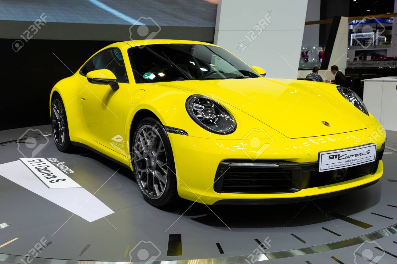 Nonthaburi , Thailand , April 3, 2019 front view of Porsche..