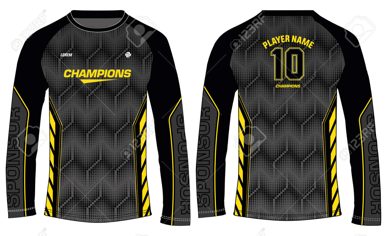 Download Long Sleeve Racing T Shirt Sports Jersey Design Concept Vector Template Motocross Racing Jersey Concept With Front And Back View Cricket Football Volleyball Rugby Uniform Designs Royalty Free Cliparts Vectors And