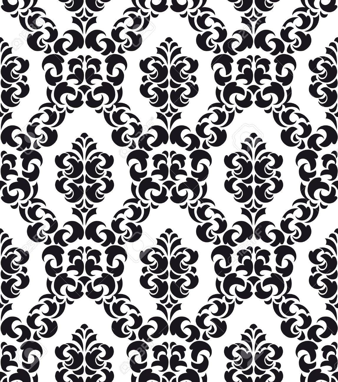 Damask Style Pattern Background - BW Texture - Vector Include Layer Whit  Pattern Design Source Stock Photo, Picture And Royalty Free Image. Image  12606415.