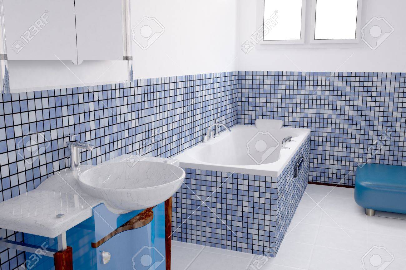 Fürdőszoba kék csempe és a medence royalty free stock fotók, képek ...