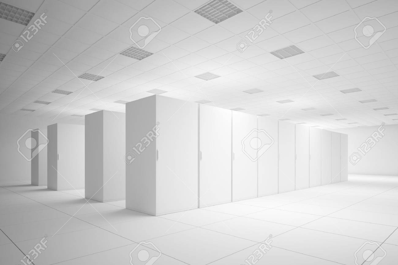 White server room with no texture for layouts - 24193486 White server room with no texture for layouts - 24193486