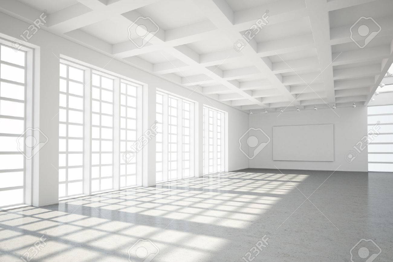 Empty modern loft with concrete floor and big Windows - 25087489 Empty modern loft with concrete floor and big Windows - 25087489