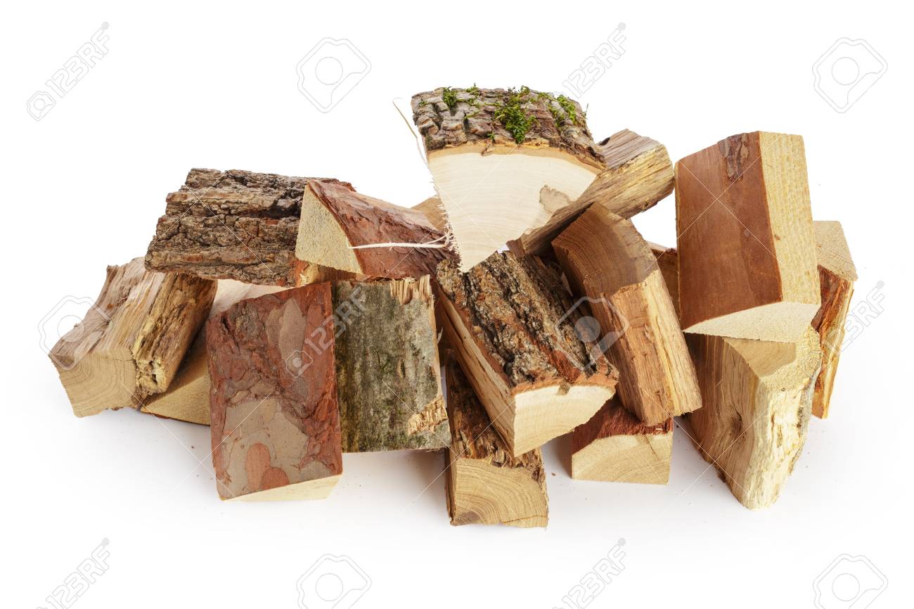 pile of firewood isolated