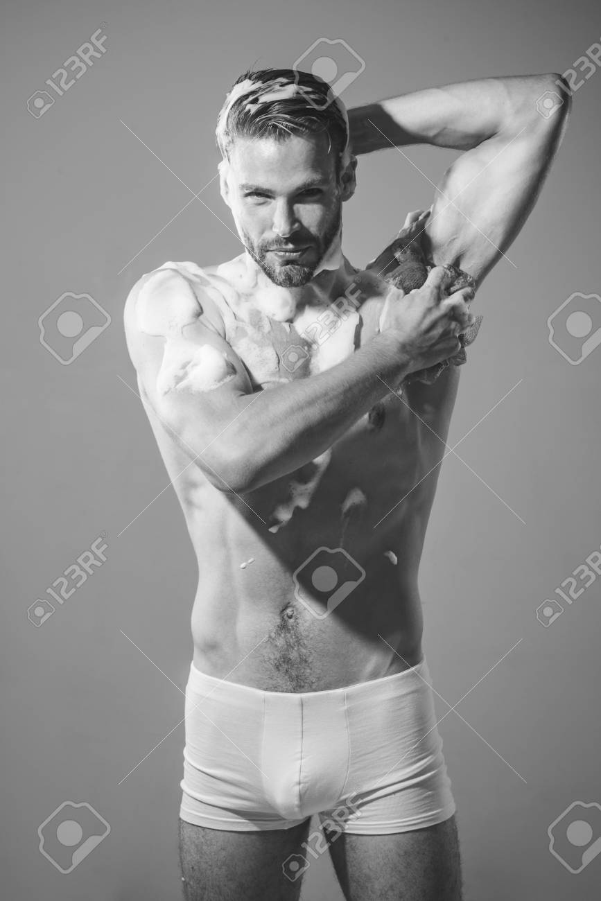 Man Body Care Concept Muscular Sexy Man With Naked Upper Body In Shower Handsome Man In Boxer Shorts Taking Shower In Bathroom Healthcare Spa Hygiene Man Body Care Concept Muscular Sexy Man With Naked Upper Body In Shower Handsome Man In Boxer Shorts Taking Shower In Bathroom Healthcare Spa Hygiene