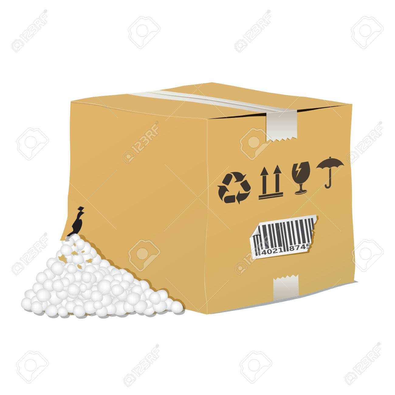 破れや破損した段ボール箱 のイラスト素材 ベクタ Image