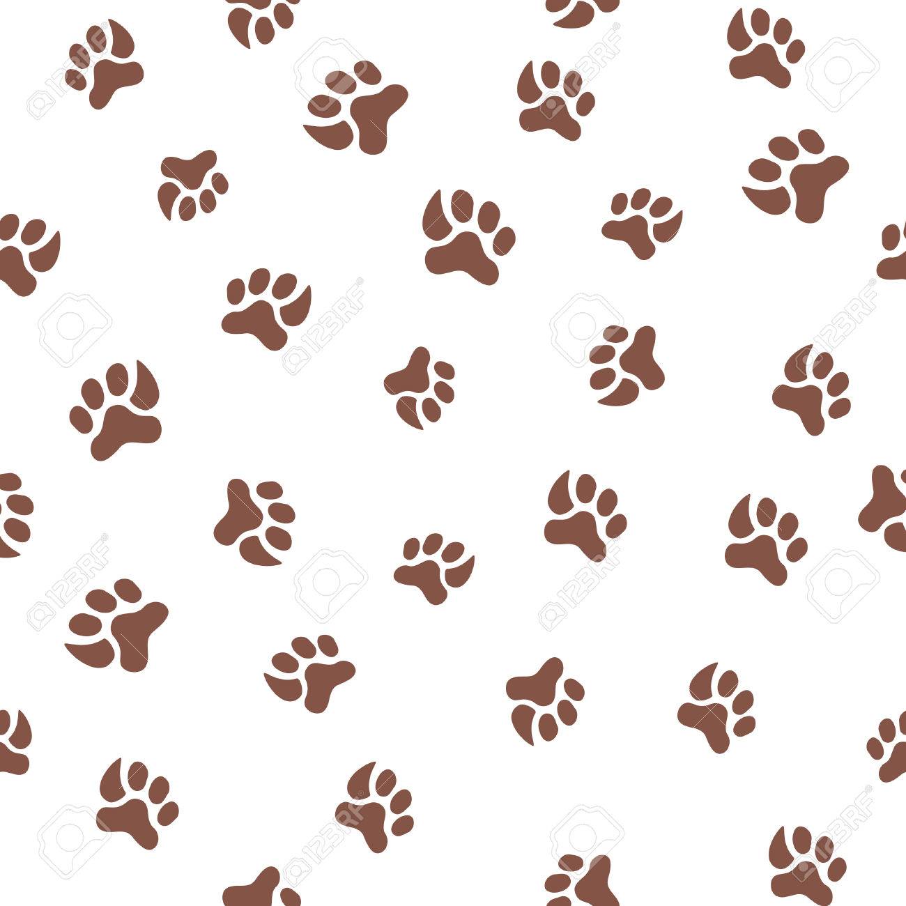 猫と犬の足跡のシームレス パターンのイラスト素材 ベクタ Image