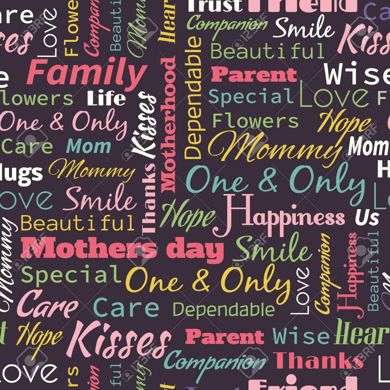 vector mother s day seamless pattern with words for mother royalty