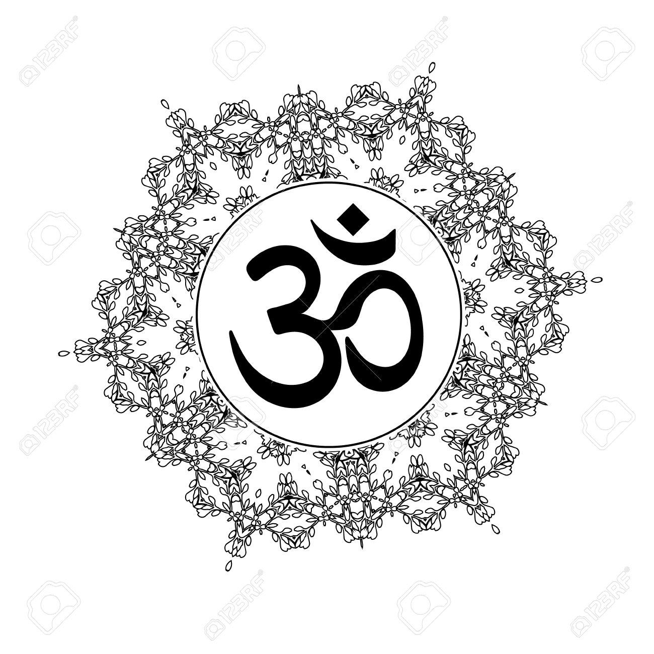 Om, Mantra, Lotus flower, Unalome, Yoga Symbol, Buddhism