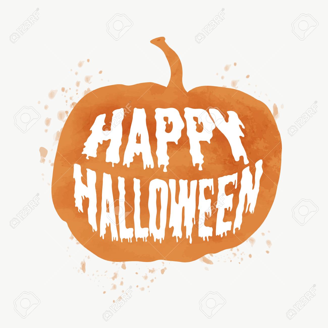 Download Happy Halloween Poster On Bright Watercolor Background With Stains Royalty Free Cliparts Vectors And Stock Illustration Image 63634603