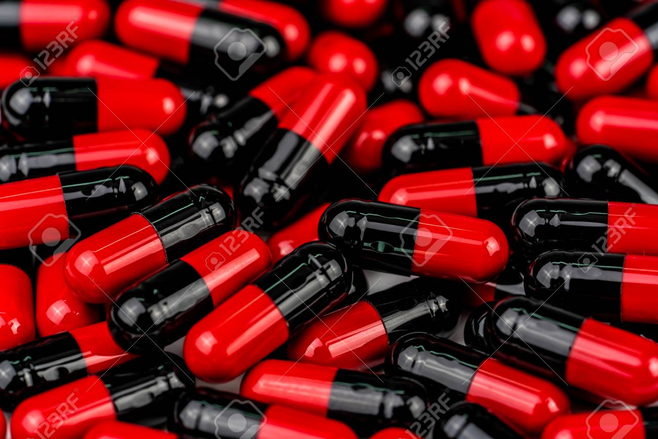 Pile Of Red Black Capsule Pills Antibiotics Resistance Drug Stock Photo Picture And Royalty Free Image Image 109897854