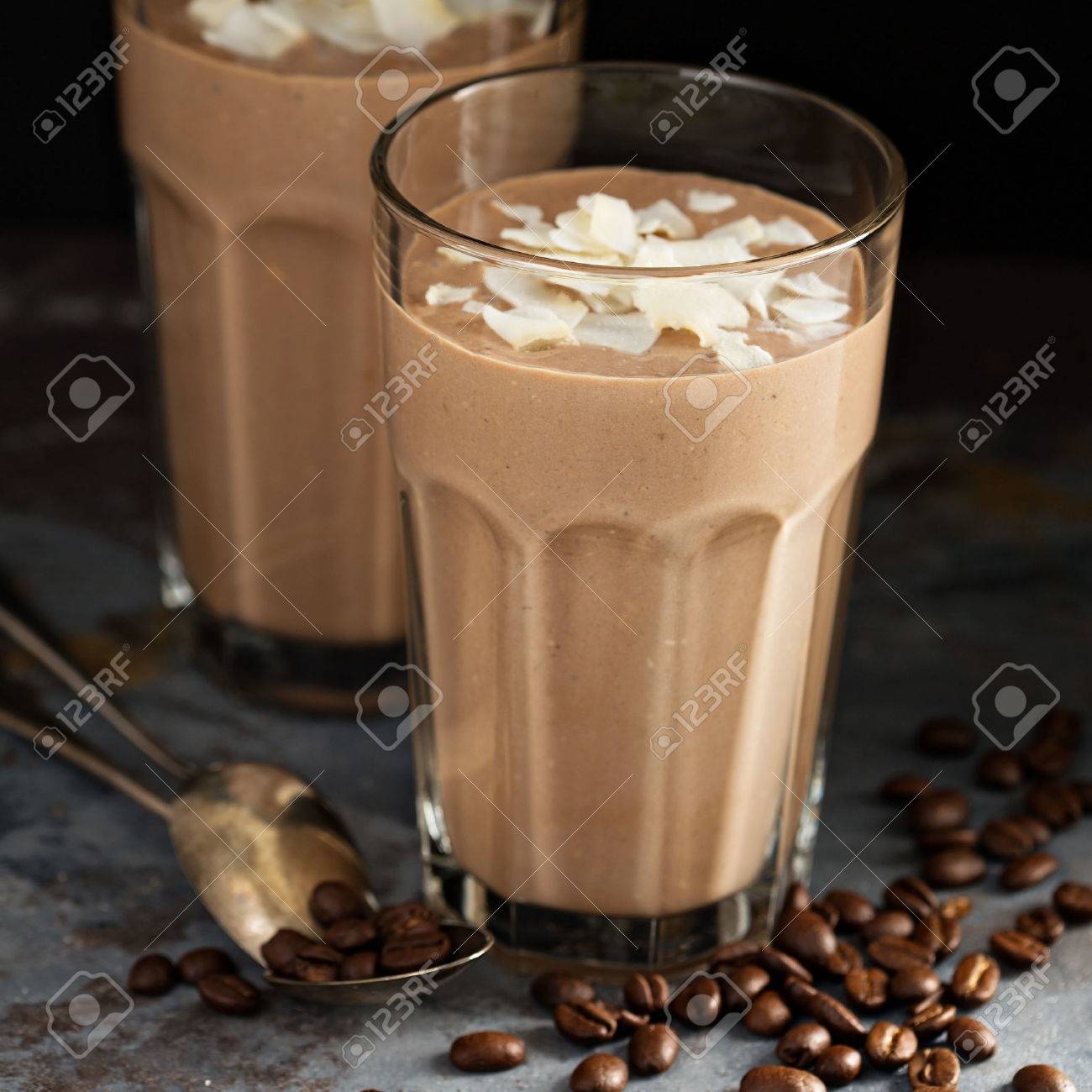 Coffee Smoothie With Coconut Stock Photo Picture And Royalty Free Image Image 70866810