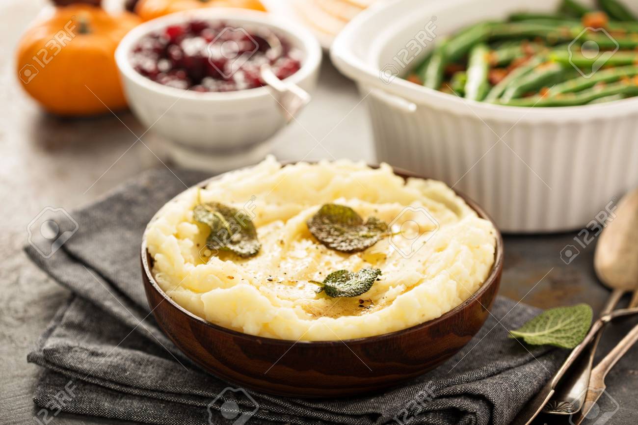 Mashed potatoes with butter and sage - 88287023 Mashed potatoes with butter and sage - 88287023