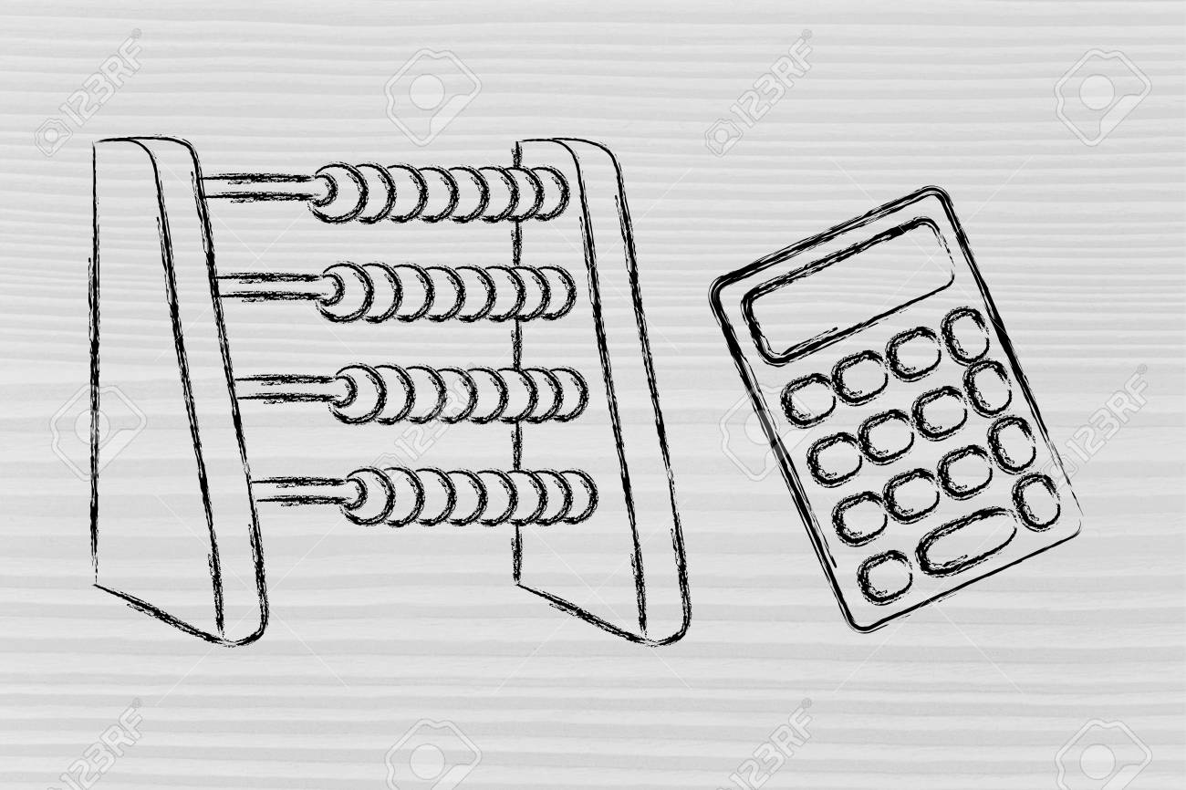 plan your savings or establish a budget funny abacus and calculator