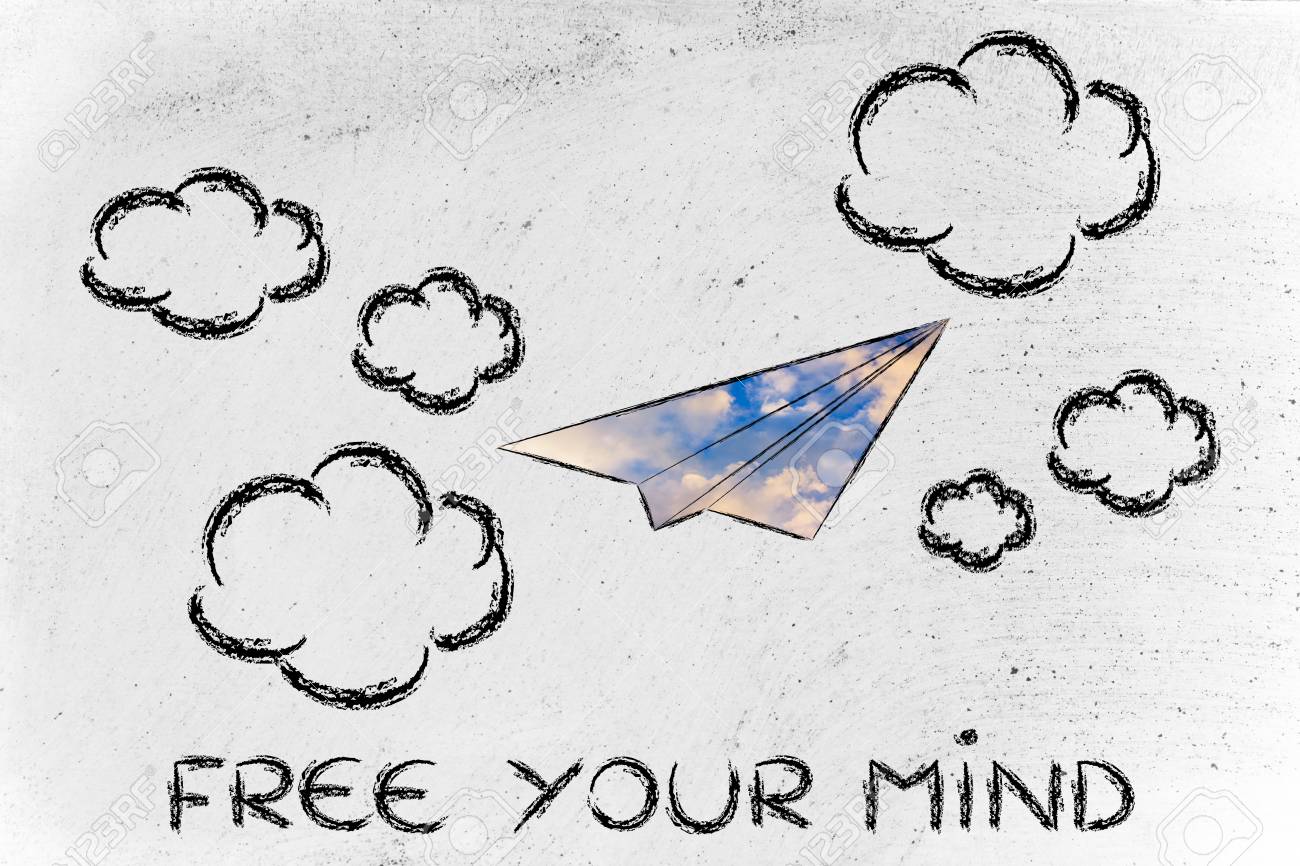 紙飛行機イラスト夕焼け空の塗りつぶし あなたの心を解放 の写真素材 画像素材 Image