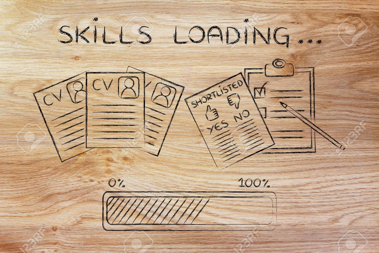 skills loading cv and shortlist of candidates with progress building a great resumes