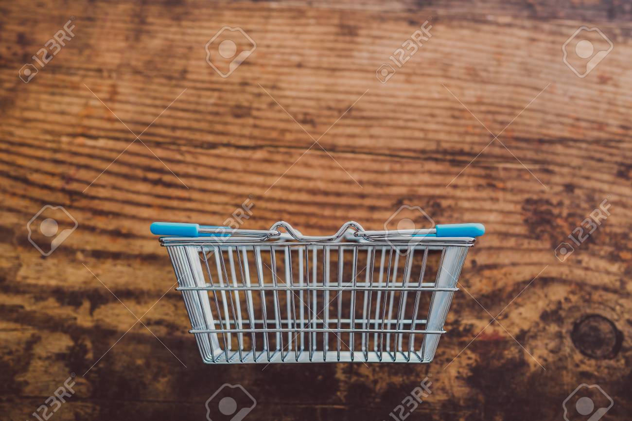 wooden grocery cart