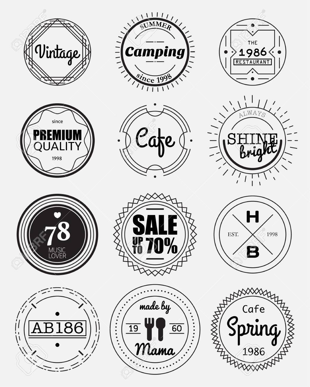 circle badges design elements vintage sign design template label