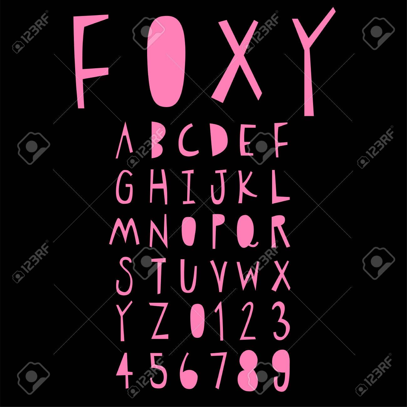 フォクシー落書きアルファベット 楽しいフォントのイラスト素材 ベクタ Image 85201969