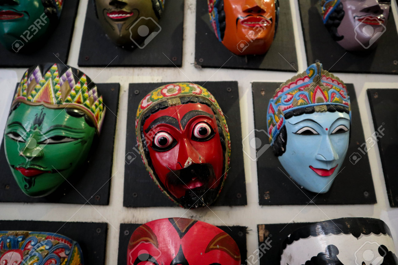 インドネシア 神楽面 民族面 アンティーク 骨董 木製 【公式通販】