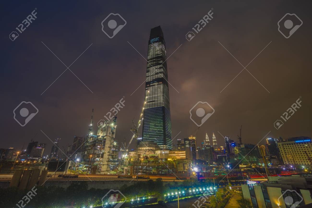New Iconic Building Trx Tun Razak Exchange Or Exchange 106 Tower Still Under Construction Stock Photo Picture And Royalty Free Image Image 120229737