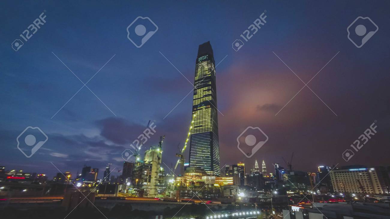 KUALA LUMPUR, MALAYSIA - MARCH 29, 2019: New Iconic Building TRX Tun Razak  Exchange Or Exchange 106 Tower Still Under Construction During Sunset Stock  Photo, Picture and Royalty Free Image. Image 120916586.