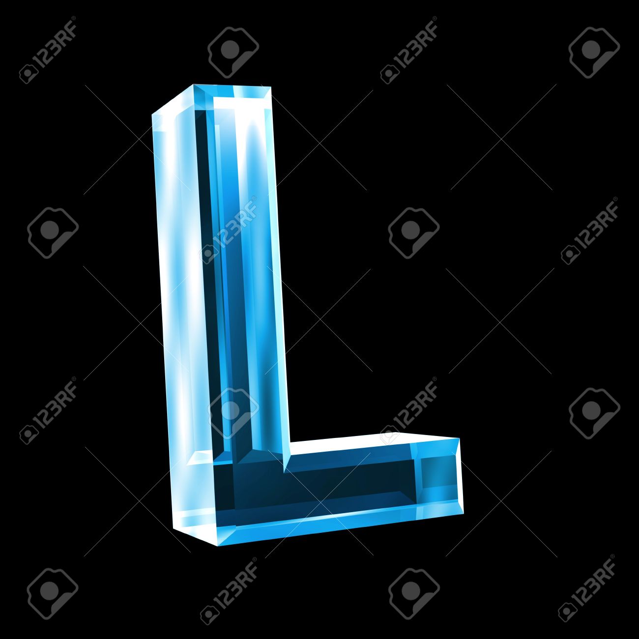 letter l in blue glass 3d stock photo picture and royalty free 3d letter l