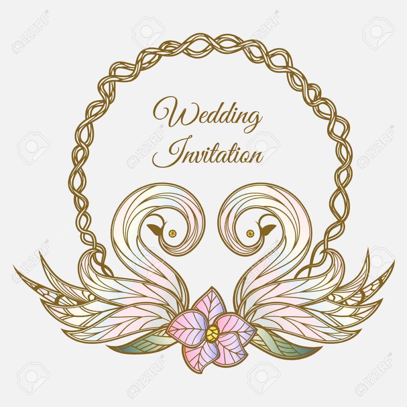 A Vector Color Wedding Invitation Royalty Free Cliparts Vectors