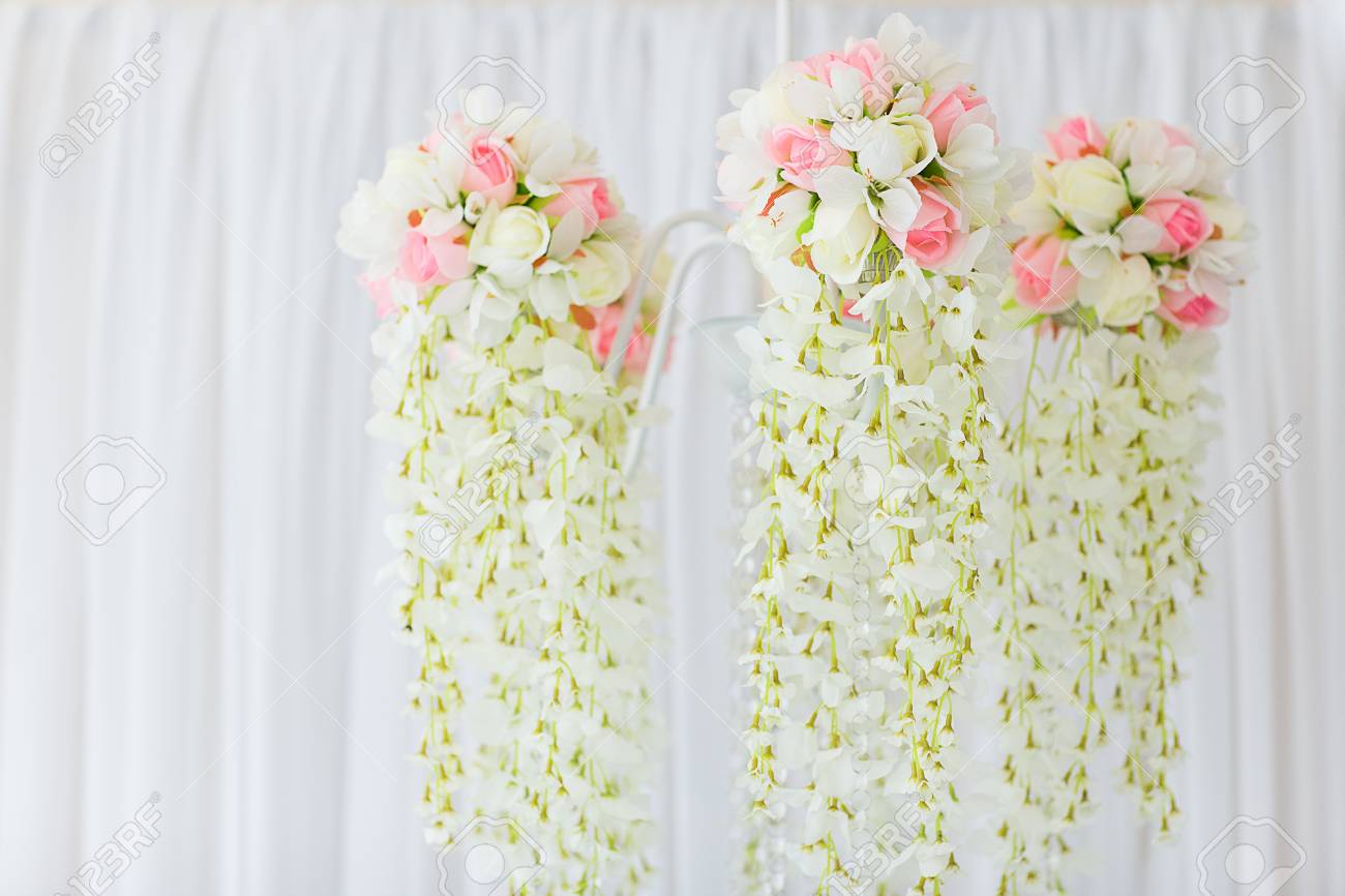 Chandelier Of Flowers For Wedding Decoration Stock Photo, Picture and  Royalty Free Image. Image 56590190., image size:1300x866