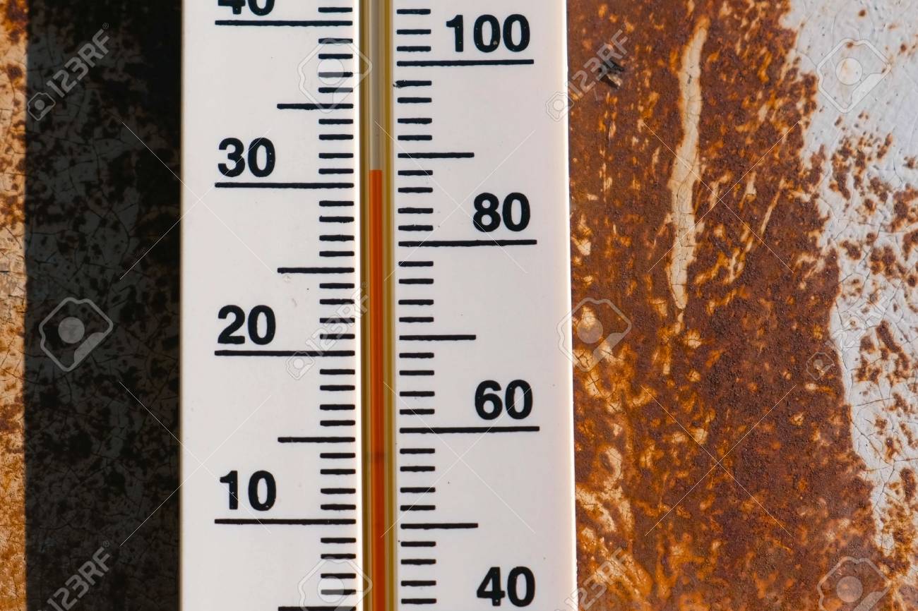Thermometer On A Rusty Wall Which Shows 30 Degrees Of Heat Stock Photo Picture And Royalty Free Image Image 112549989