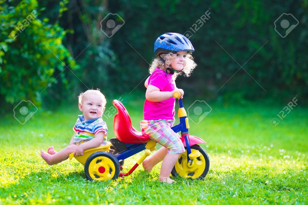 baby riding bicycle