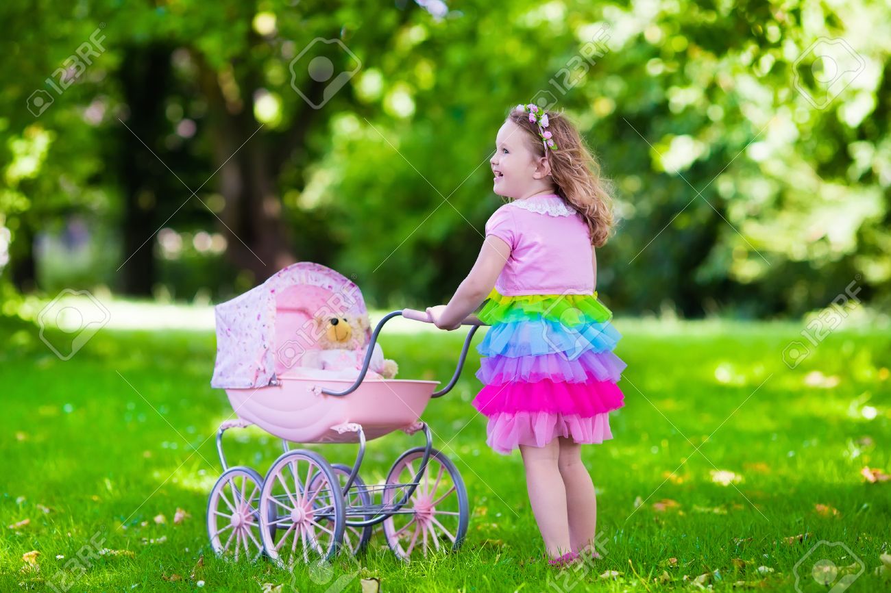 pink toddler stroller