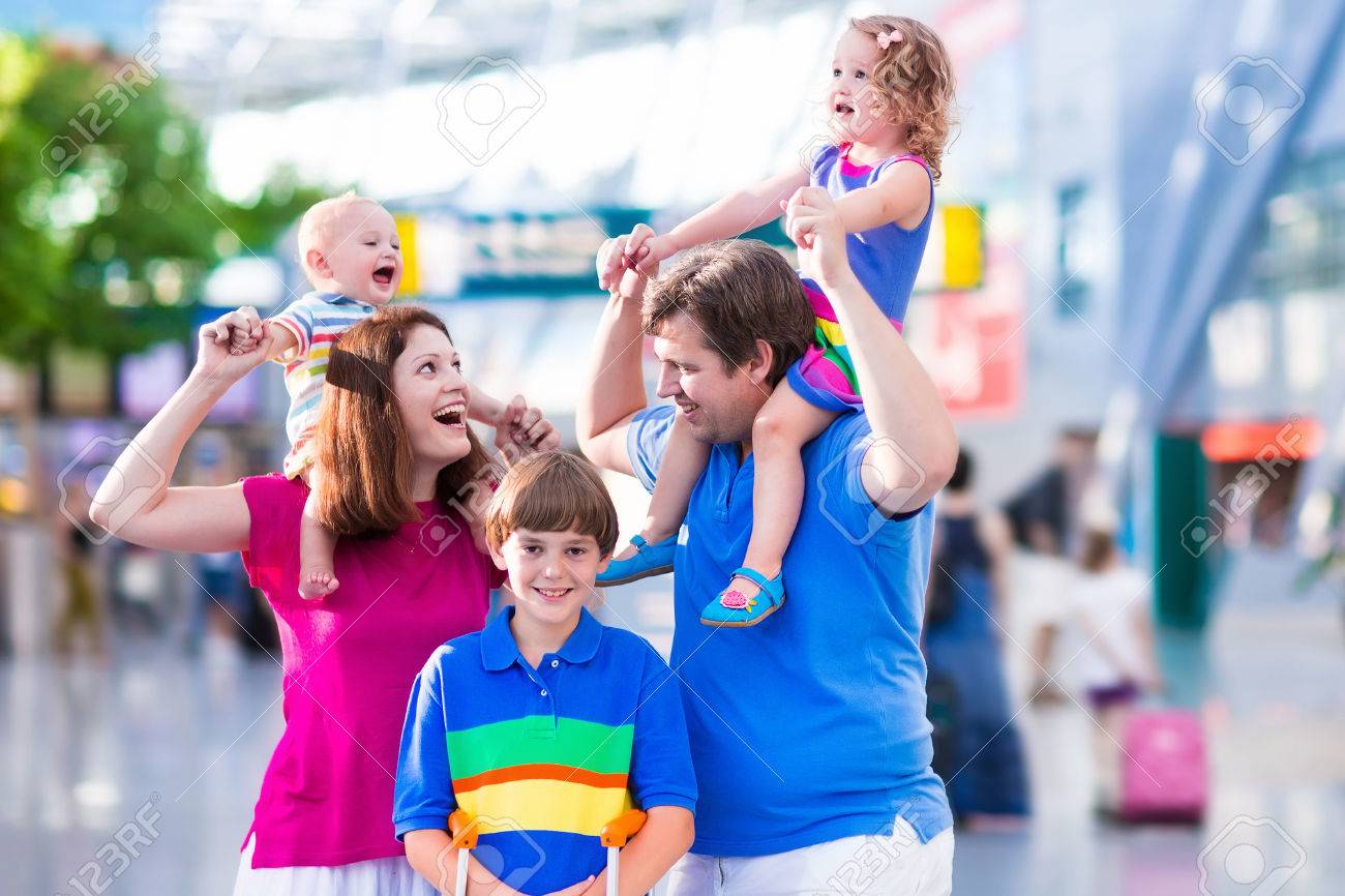 Family Traveling With Kids Parents With Children At International Stock Photo Picture And Royalty Free Image Image 51996065