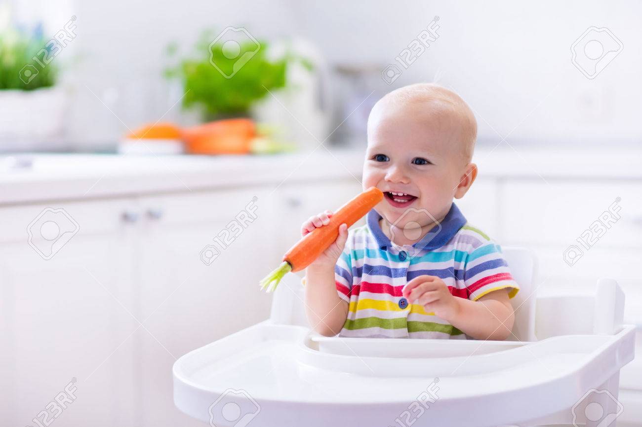 baby eating high chair
