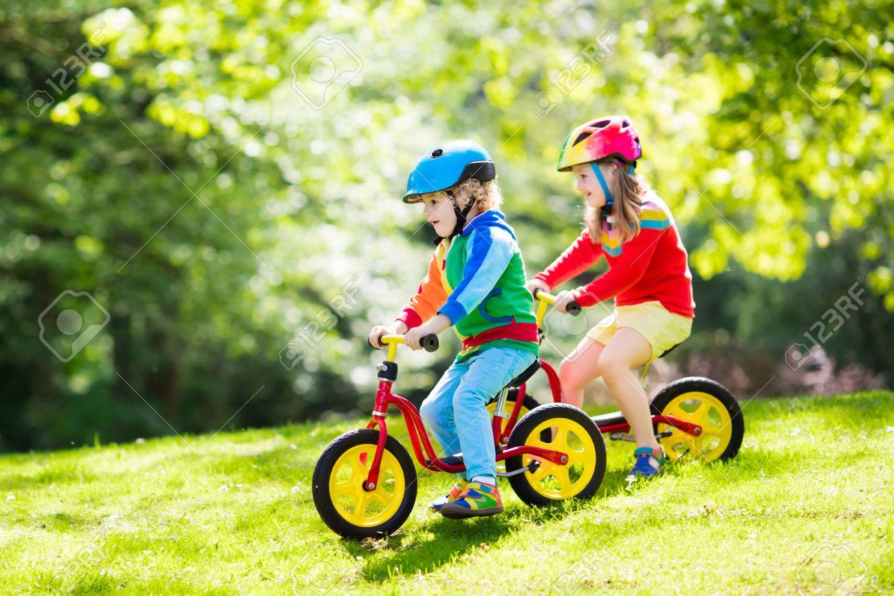 riding a balance bike